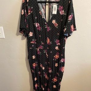 Black floral jumpsuit